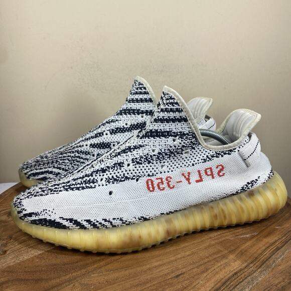 Adidas Yeezy Boost 350 V2 Low Zebra Mens Black And White Size 13 Shoes CP9654 - Picture 3 of 11